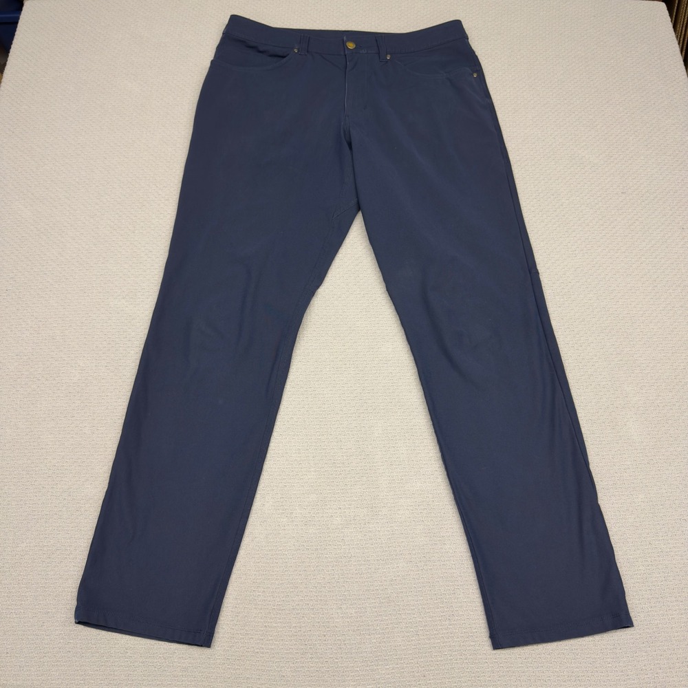 Lululemon Pants Mens 33x31 Navy Blue ABC Slim Fit Warpstreme Chino Tech 5 Pocket